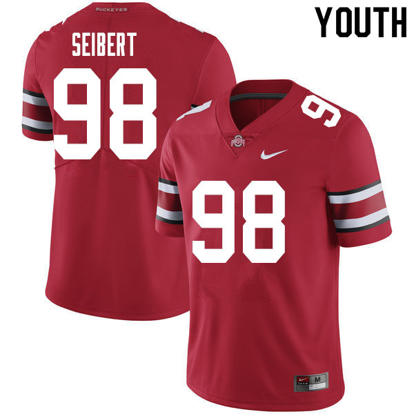 Ohio State Buckeyes Jake Seibert Youth #98 Red Authentic Stitched College Football Jersey